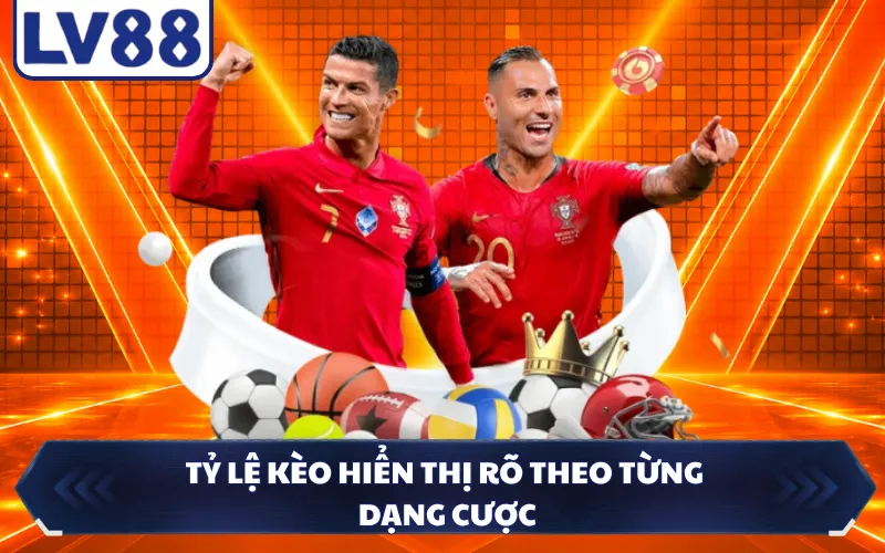 Tỷ lệ kèo hiển thị rõ theo từng dạng cược